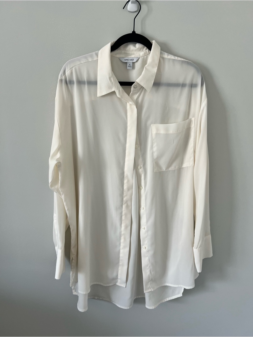 Nine West Cream Button-Down Shirt